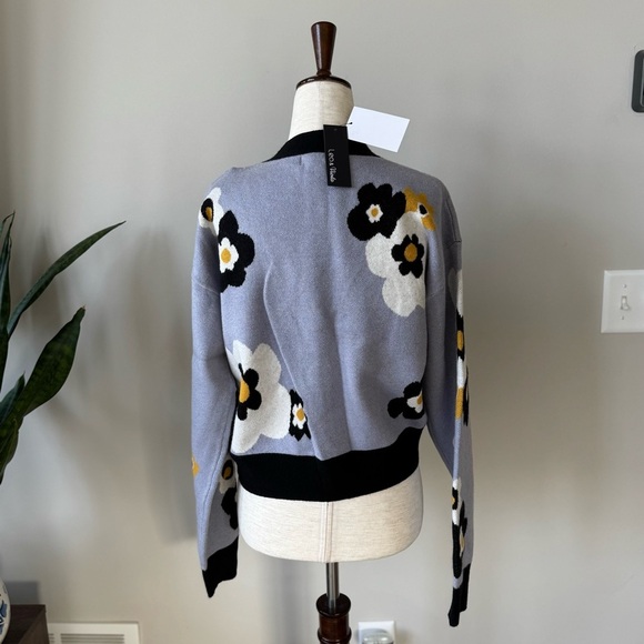 NWT! Lea & Viola 60s Floral Dropped Shoulder V-Neck Cardigan - Picture 6 of 8